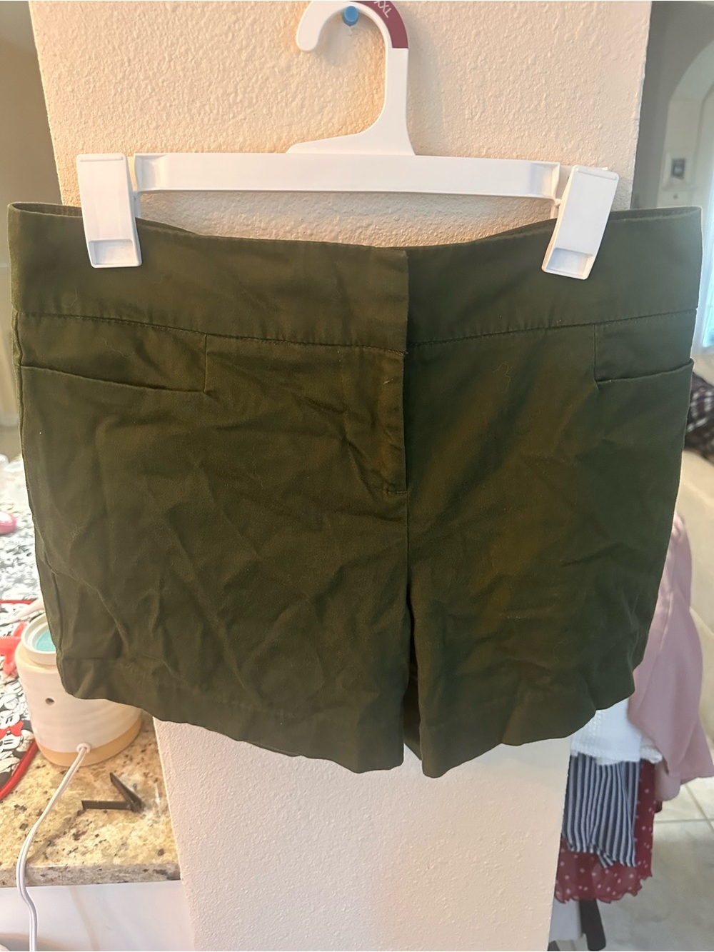 The Limited Olive Green Tailored Stretch Bermudas
